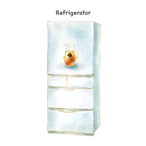 冷蔵庫で冷やす様子