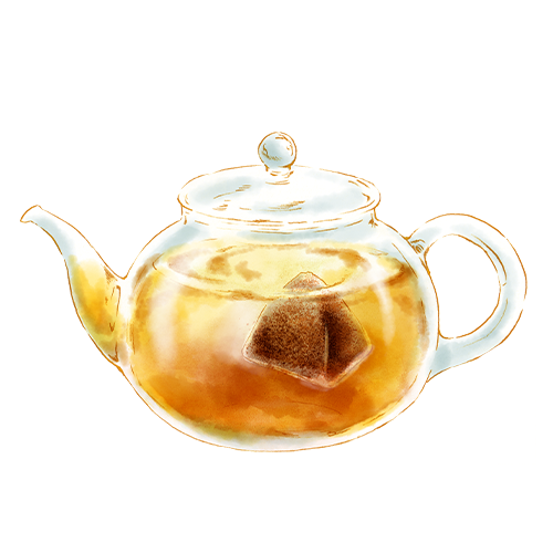 ポットにティーバッグを入れた様子